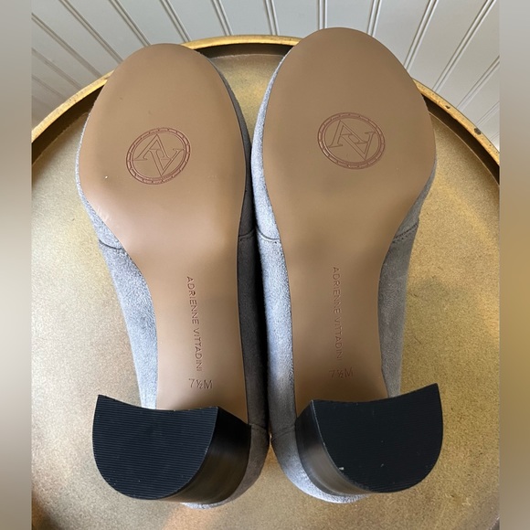 ADRIENNE VITTADINI GOSE LACE UP OXFORD HIGH HEELS | GRAY SUEDE | SIZE: 7.5 | EUC - Picture 8 of 10